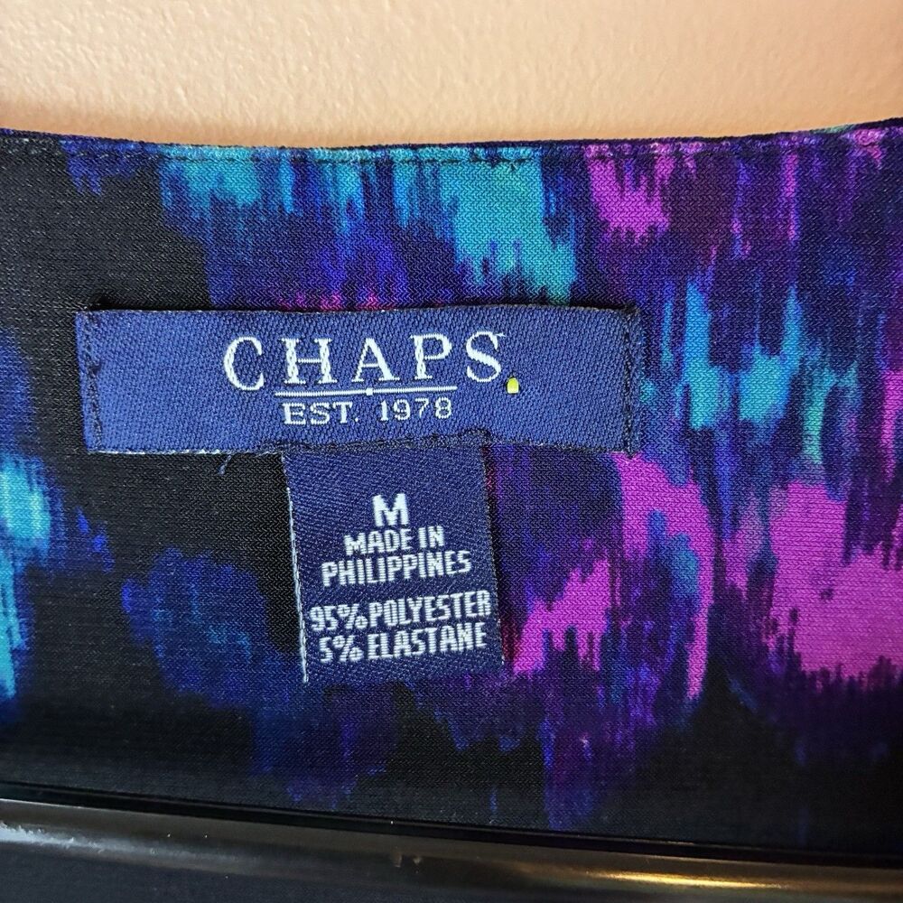 Chaps Women’s Black, Blue, And Purple Dress Stretch And Flowy Size Medium - Picture 4 of 6
